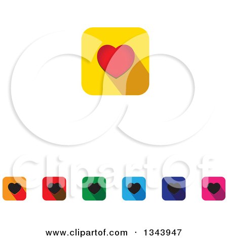 Clipart of Rounded Corner Square Love Heart App Icon Design Elements - Royalty Free Vector Illustration by ColorMagic