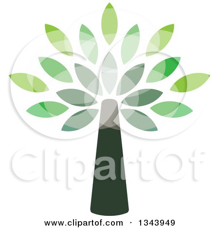 Clipart of a Green Tree with Flares of Light - Royalty Free Vector Illustration by ColorMagic