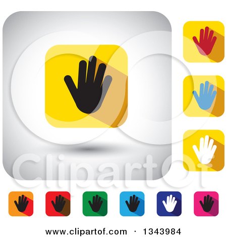 Clipart of Rounded Corner Square Hand App Icon Design Elements - Royalty Free Vector Illustration by ColorMagic