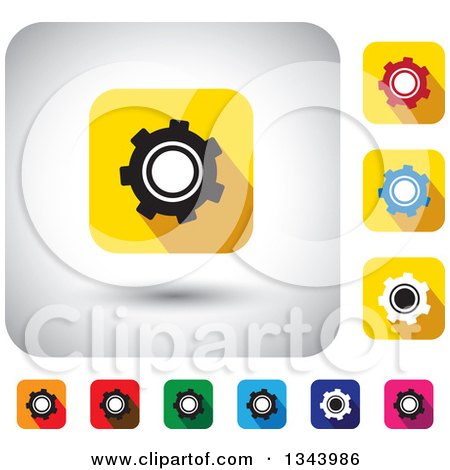 Clipart of Rounded Corner Square Gear App Icon Design Elements - Royalty Free Vector Illustration by ColorMagic