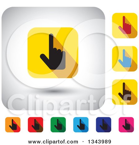 Clipart of Rounded Corner Square Pointing Hand App Icon Design Elements - Royalty Free Vector Illustration by ColorMagic