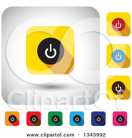 Clipart of Rounded Corner Square Power Button App Icon Design Elements - Royalty Free Vector Illustration by ColorMagic
