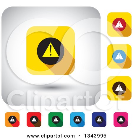 Clipart of Rounded Corner Square Warning App Icon Design Elements - Royalty Free Vector Illustration by ColorMagic