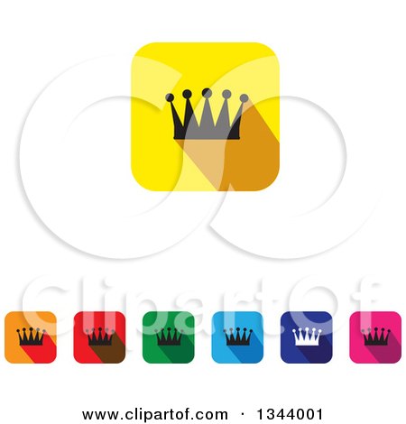 Clipart of Rounded Corner Square Crown App Icon Design Elements - Royalty Free Vector Illustration by ColorMagic