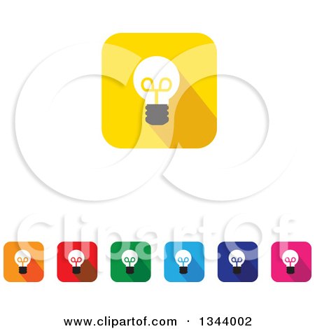 Clipart of Rounded Corner Square Light Bulb App Icon Design Elements - Royalty Free Vector Illustration by ColorMagic