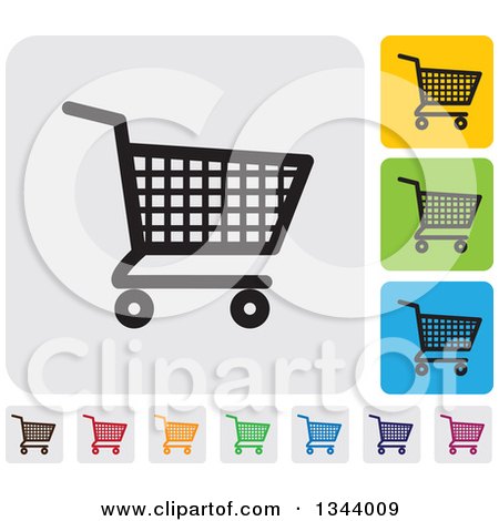 Clipart of Rounded Corner Square Shopping Cart App Icon Design Elements - Royalty Free Vector Illustration by ColorMagic