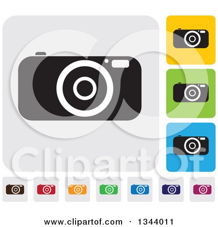 Clipart of Rounded Corner Square Camera App Icon Design Elements - Royalty Free Vector Illustration by ColorMagic
