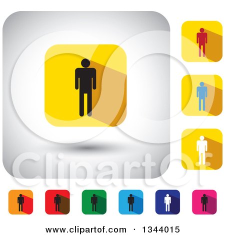 Clipart of Rounded Corner Square Man App Icon Design Elements - Royalty Free Vector Illustration by ColorMagic