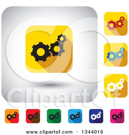 Clipart of Rounded Corner Square Gear App Icon Design Elements 2 - Royalty Free Vector Illustration by ColorMagic