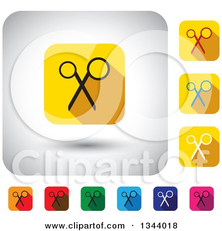 Clipart of Rounded Corner Square Scissors App Icon Design Elements - Royalty Free Vector Illustration by ColorMagic