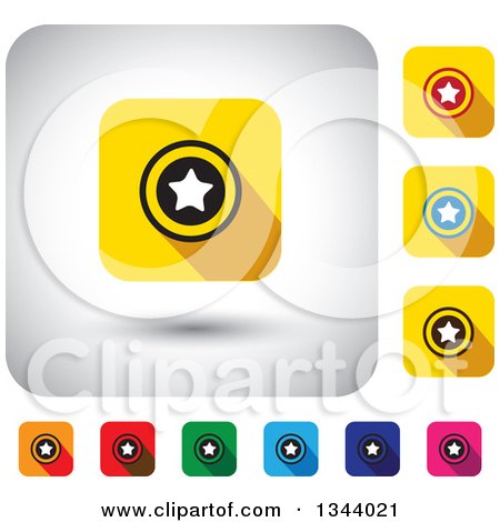 Clipart of Rounded Corner Square Star App Icon Design Elements - Royalty Free Vector Illustration by ColorMagic