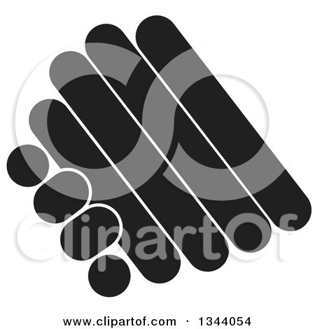 Clipart of a Pair of Abstract Black and White Hands Engaged in a Shake - Royalty Free Vector Illustration by ColorMagic