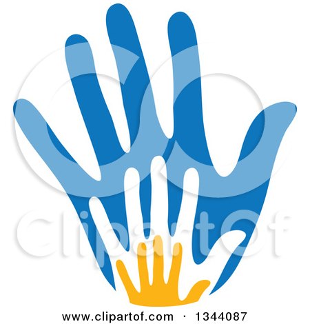 Clipart of Child Hands over a Parent's Hand - Royalty Free Vector Illustration by ColorMagic