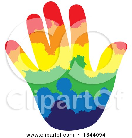 Clipart of a Hand Made of Colorful Rows of Splatters - Royalty Free Vector Illustration by ColorMagic