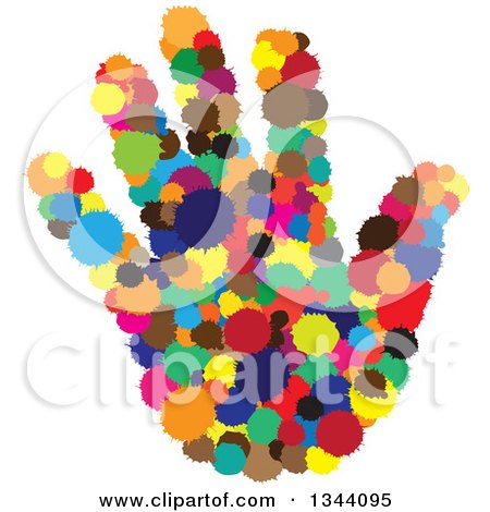Clipart of a Hand Made of Colorful Splatters - Royalty Free Vector Illustration by ColorMagic
