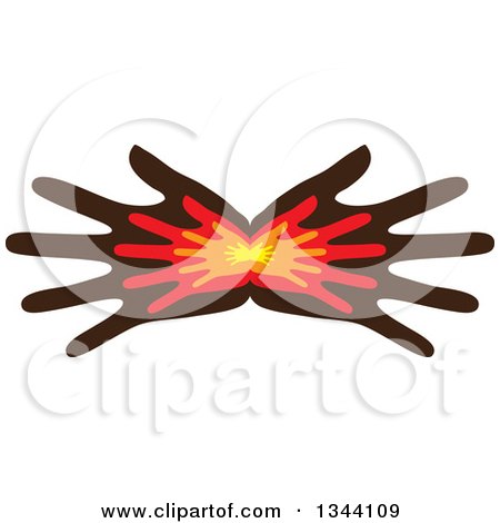 Clipart of a Pair of Fanned Hands with Smaller Hands - Royalty Free Vector Illustration by ColorMagic