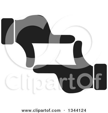 Clipart of Black Silhouetted Hands Forming a Frame - Royalty Free Vector Illustration by ColorMagic