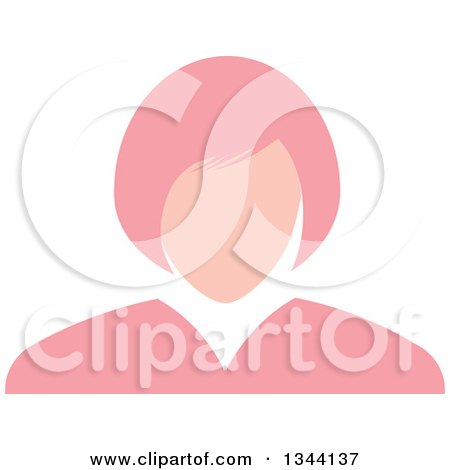 Clipart of a Pink Business Woman Avatar - Royalty Free Vector Illustration by ColorMagic