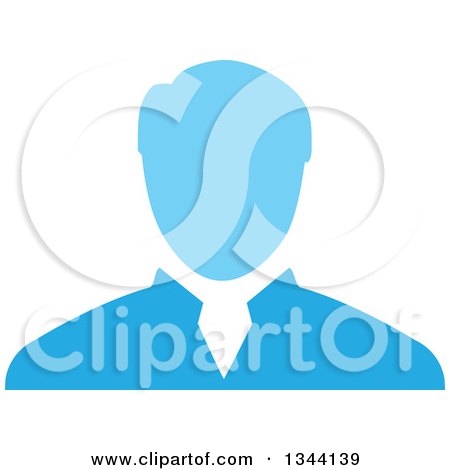 Clipart of a Blue Businessman Avatar - Royalty Free Vector Illustration by ColorMagic
