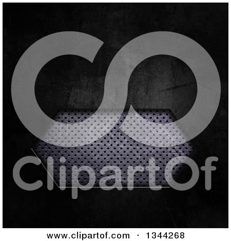Clipart of a Perforated Metal Vent in Dark Concrete - Royalty Free Illustration by KJ Pargeter