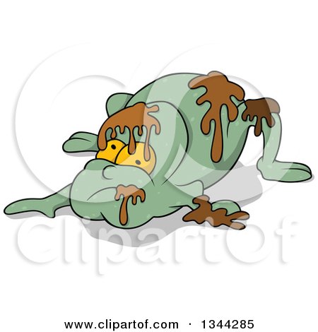 Clipart of a Cartoon Frog like Monster with Slime - Royalty Free Vector Illustration by dero