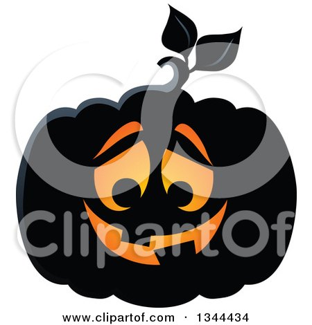 Clipart of an Illuminated Halloween Jackolantern Pumpkin 3 - Royalty Free Vector Illustration by visekart