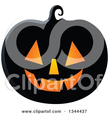 Clipart of an Illuminated Halloween Jackolantern Pumpkin 6 - Royalty Free Vector Illustration by visekart