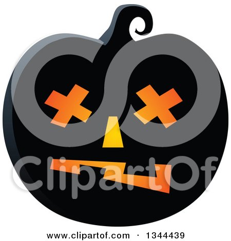 Clipart of an Illuminated Halloween Jackolantern Pumpkin 8 - Royalty Free Vector Illustration by visekart