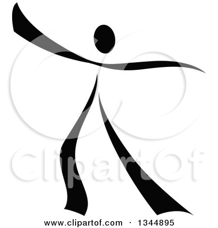 Clipart of a Black Figure Skater or Dancer 5 - Royalty Free Vector Illustration by Vector Tradition SM
