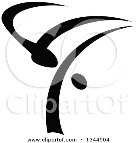 Clipart of a Black and White Abstract Hip Hop B Boy Dancer 2 - Royalty Free Vector Illustration by Vector Tradition SM