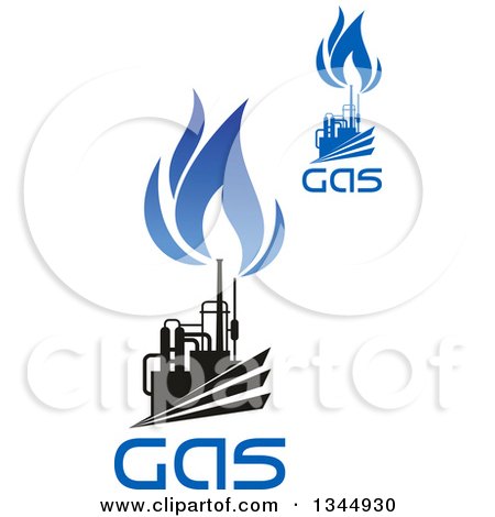 Clipart of Black and Blue Natural Gas and Flame Designs with Text 22 - Royalty Free Vector Illustration by Vector Tradition SM