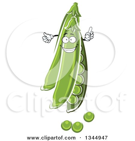 Clipart of a Cartoon Pod Character and Peas - Royalty Free Vector Illustration by Vector Tradition SM