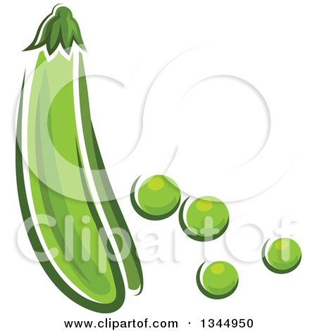 Clipart of a Cartoon Pod and Peas - Royalty Free Vector Illustration by Vector Tradition SM