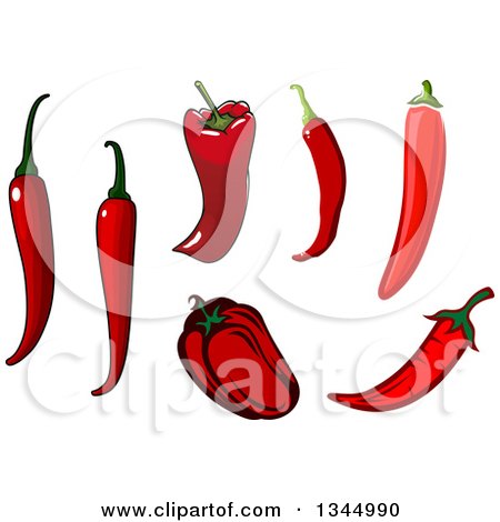 Clipart of Cartoon Red Peppers - Royalty Free Vector Illustration by Vector Tradition SM