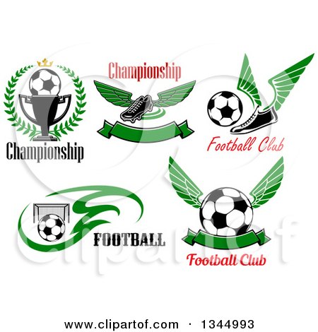 Clipart of Football Soccer Designs and Text - Royalty Free Vector Illustration by Vector Tradition SM