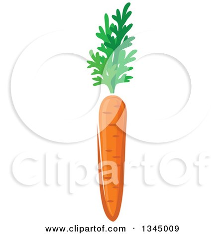 Clipart of a Cartoon Carrot and Greens - Royalty Free Vector Illustration by Vector Tradition SM