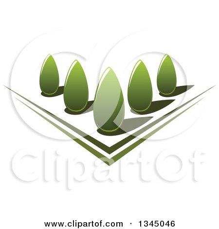 Clipart of a Park with Green Shrubs in a Garden - Royalty Free Vector Illustration by Vector Tradition SM