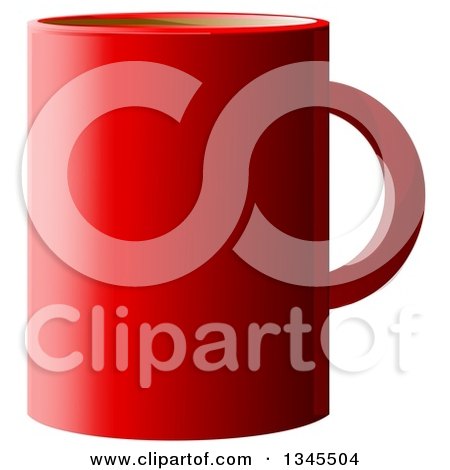 Clipart of a Red Coffee Cup over White - Royalty Free Illustration by djart