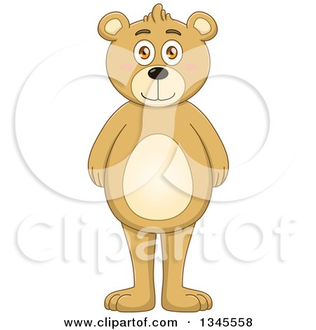 Clipart of a Cartoon Standing Teddy Bear - Royalty Free Vector Illustration by Liron Peer