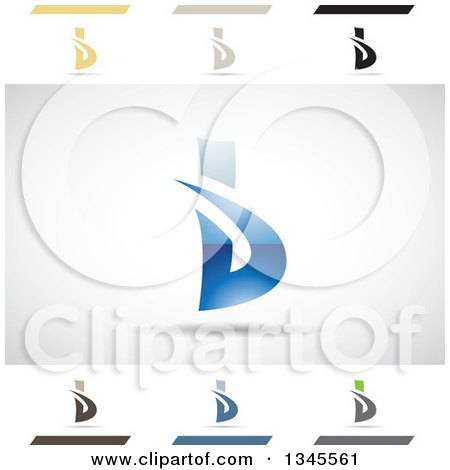 Clipart of Abstract Letter B Design Elements - Royalty Free Vector Illustration by cidepix