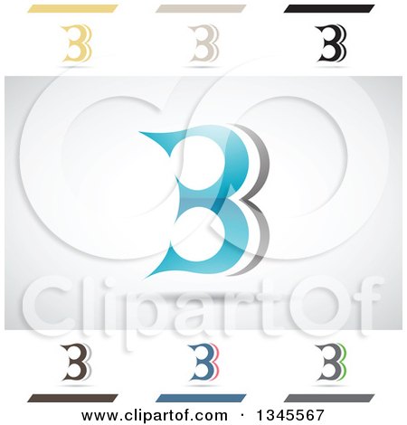 Clipart of Abstract Letter B Design Elements - Royalty Free Vector Illustration by cidepix