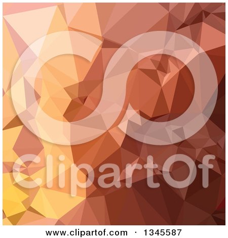 Clipart of a Low Poly Abstract Geometric Background of Cordovan Brown - Royalty Free Vector Illustration by patrimonio