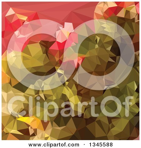 Clipart of a Low Poly Abstract Geometric Background of Dark Pastel Green - Royalty Free Vector Illustration by patrimonio