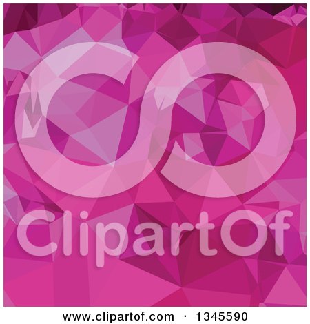 Clipart of a Low Poly Abstract Geometric Background of Deep Pink - Royalty Free Vector Illustration by patrimonio