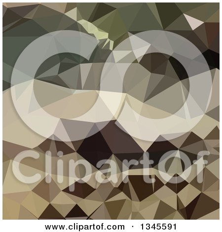 Clipart of a Low Poly Abstract Geometric Background of Drab Brown - Royalty Free Vector Illustration by patrimonio