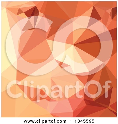 Clipart of a Low Poly Abstract Geometric Background of Tango Orange - Royalty Free Vector Illustration by patrimonio