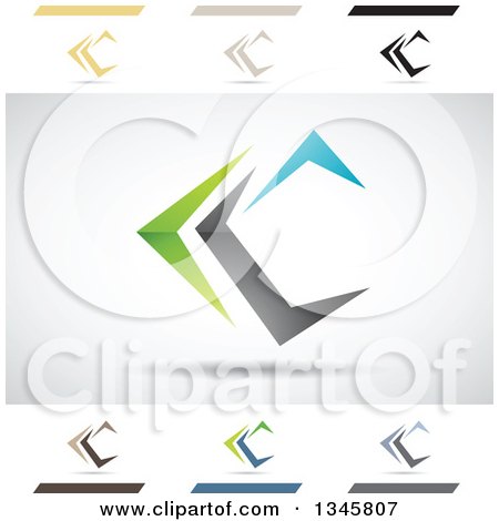 Clipart of Abstract Letter C Design Elements - Royalty Free Vector Illustration by cidepix