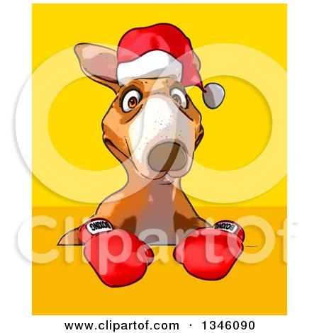 santa kangaroo clipart