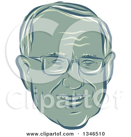 Clipart of a Retro Styled Face of Bernie Sanders, Democratic 2016 Presidential Candidate - Royalty Free Vector Illustration by patrimonio