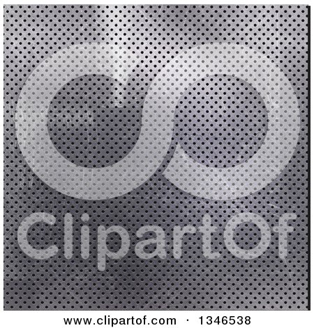 Clipart of a Background of Scratched Perforated Metal - Royalty Free Illustration by KJ Pargeter